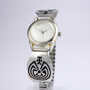 Man in the Maze Overlay Damen Armbanduhr Navajo Indianerschmuck