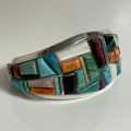 Multicolor Inlay Armreif Navajo Indianerschmuck