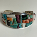 Multicolor Inlay Armreif Navajo Indianerschmuck