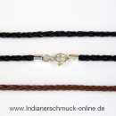 Flechtlederband mit 925 Verschluss