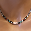 Muschelkette mit Trkis Koralle Indianerschmuck
