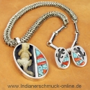 Leguan Anhnger Silberkette Zuni Indianerschmuck