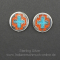 Trkis Koralle Ohrstecker Indianerschmuck