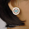 Trkis Koralle Ohrstecker Indianerschmuck