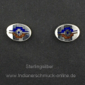 Lapis Koralle Ohrstecker Indianerschmuck