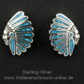 Indianhead Ohrstecker Trkis Indianerschmuck