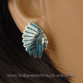 Indianhead Ohrstecker Trkis Indianerschmuck
