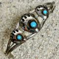 Brentatzen Armreif mit 3 Trkisen Navajo Handarbeit