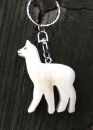Alpaka Holz Schlsselanhnger in wei