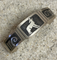 Wolf Armreif Overlay Sterlingsilber Navajo Indianerschmuck