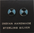 Trkis Jet Ohrstecker Zuni Indianerschmuck