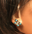Petit Point Trkis Zuni Ohrstecker