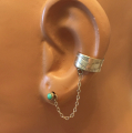 Ohrklemme mit Trkis und Kettchen