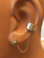 Ohrklemme mit Trkis und Kettchen