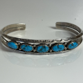 Groer Navajo Armreif mit 5 Trkisen