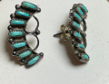 Trkis Ohrstecker Sterlingsilber Trkis Nadeln Zuni Indianerschmuck