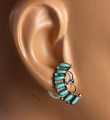 Trkis Ohrstecker Sterlingsilber Trkis Nadeln Zuni Indianerschmuck