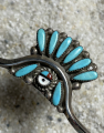 Trkis Armreif mit Sunface Zuni Indianerschmuck