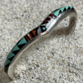 Multicolour Armreif Sterlingsilber Navajo Handarbeit