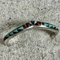Multicolour Armreif Sterlingsilber Navajo Handarbeit