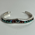 Multicolour Armreif Sterlingsilber Navajo Handarbeit