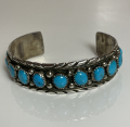 Trkis Armreif mit 14 Trkisen Navajo Handarbeit