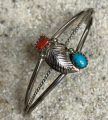 Trkis Koralle floraler Armreif Navajo Handarbeit