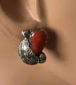 Koralle floraler Ohrstecker Navajo Handarbeit