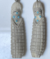 Carved Zuni Maiden Ohrhnger Zuni Handarbeit