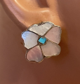 Perlmutt Blten Ohrstecker Zuni Handarbeit