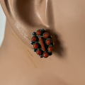 Koralle Petit Point Zuni Ohrstecker Zuni Handarbeit