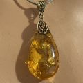 Natur Bernstein Anh�nger Tropfen �se 925 verg.
