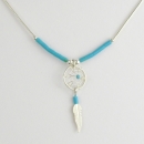 Traumfnger Liquidkette mit Trkis und Feder