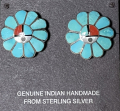 Sunface Ohrring in Trkis Zuni Indianerschmuck