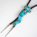 Trkis Yei Inlay Bolo Tie Navajo Indianerschmuck