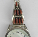 Koralle Needlepoint Uhrenarmband Damen Zuni Indianerschmuck