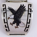 Adler Etched Inlay Armbanduhr Zuni Indianerschmuck Unisex