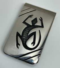 Geldklammer Moneyclip Leguan Overlay Navajo Indianerschmuck
