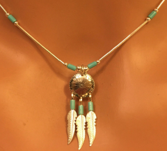 Concho Liquidkette mit Trkis und Federn