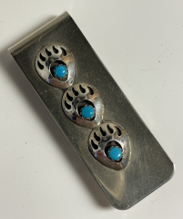Geldklammer mit 3 Brentatzen Moneyclip Navajo