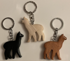 Alpaka Holz Schlsselanhnger in braun, natur & schwarz