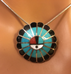 Sunface Anhnger Zuni Indianerschmuck