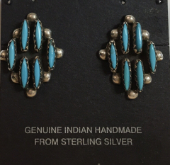 Trkis Ohrstecker Zuni