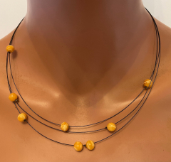 Natur Bernstein Collier auf Draht