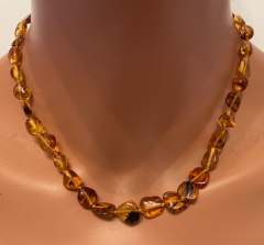 Natur Bernstein Kette in Olivenform