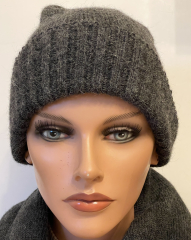 Alpaka Mtze fr Damen Beanie lang in zwei Farben