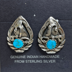 Floraler Trkis Ohrstecker Navajo