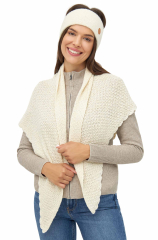 Mariposa Alpaka Dreieck Schal in wei