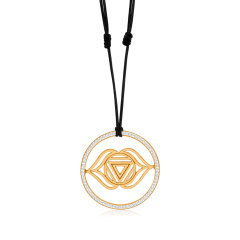 Stirn Chakra Yoga Anhnger vergoldet Sterlingsilber mit Swarowski-Kristallen