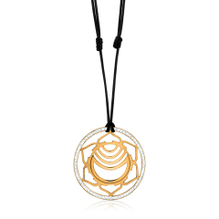 Sakral Chakra Yoga Anhnger 925 vergoldet mit Swarowski-Kristallen